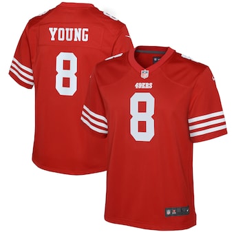 youth nike steve young scarlet san francisco 49ers retired p